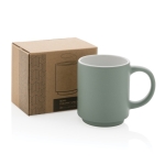 Stackable ceramic mug with colour design, 180 ml mint green colour