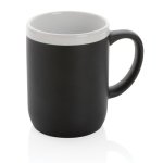 Printed ceramic mug with white rim, 300 ml black colour