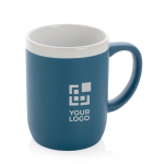 Printed ceramic mug with white rim, 300 ml