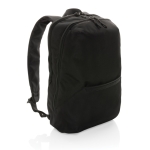 Branded, recycled polyester laptop backpack, 15.6” black colour