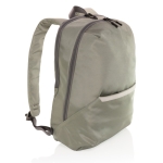Branded, recycled polyester laptop backpack, 15.6” light-green colour