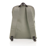 Branded, recycled polyester laptop backpack, 15.6” light-green colour fifth view