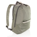 Branded, recycled polyester laptop backpack, 15.6” light-green colour seventh view