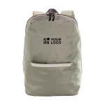 Branded, recycled polyester laptop backpack, 15.6” light-green colour printing view