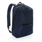 Branded, recycled polyester laptop backpack, 15.6” navy-blue colour