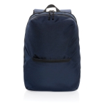 Branded, recycled polyester laptop backpack, 15.6” navy-blue colour