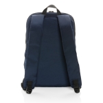 Branded, recycled polyester laptop backpack, 15.6” navy-blue colour