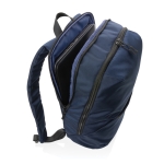 Branded, recycled polyester laptop backpack, 15.6” navy-blue colour