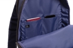 Branded, recycled polyester laptop backpack, 15.6” navy-blue colour