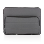 Recycled laptop sleeve with side pocket, 15.6” dark grey colour