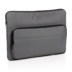 Recycled laptop sleeve with side pocket, 15.6” dark grey colour