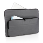 Recycled laptop sleeve with side pocket, 15.6” dark grey colour