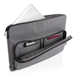 Recycled laptop sleeve with side pocket, 15.6” dark grey colour