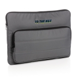 Recycled laptop sleeve with side pocket, 15.6” dark grey colour