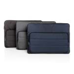 Recycled laptop sleeve with side pocket, 15.6” dark grey colour