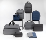 Recycled laptop sleeve with side pocket, 15.6” dark grey colour