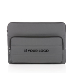 Recycled laptop sleeve with side pocket, 15.6” dark grey colour