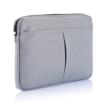Polyester laptop sleeve, 600D, PVC-free, 15” grey colour