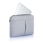 Polyester laptop sleeve, 600D, PVC-free, 15” grey colour