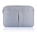 Polyester laptop sleeve, 600D, PVC-free, 15” grey colour