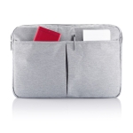 Polyester laptop sleeve, 600D, PVC-free, 15” grey colour
