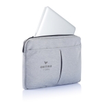 Polyester laptop sleeve, 600D, PVC-free, 15” grey colour
