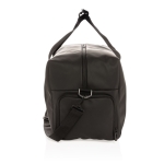 Elegant synthetic leather travel bag with adjustable strap black colour
