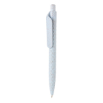 Stylish, branded wheat straw pen with blue ink light blue colour