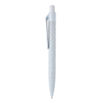 Stylish, branded wheat straw pen with blue ink light blue colour