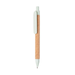Straw fibre long-lasting eco pen, blue ink light-green colour