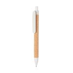 Straw fibre long-lasting eco pen, blue ink natural colour