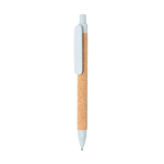 Straw fibre long-lasting eco pen, blue ink light blue colour