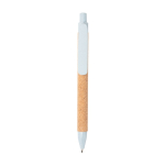Straw fibre long-lasting eco pen, blue ink light blue colour second view