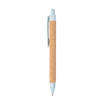Straw fibre long-lasting eco pen, blue ink light blue colour third view