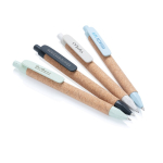 Straw fibre long-lasting eco pen, blue ink light blue colour