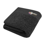 Thick cotton bath towel for giveaways, 30x50cm, 550 g/m² black colour