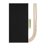 Organic cotton drawstring backpack, 140 g/m² black colour