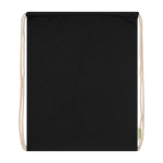 Organic cotton drawstring backpack, 140 g/m² black colour