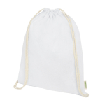Organic cotton drawstring backpack, 140 g/m² white colour