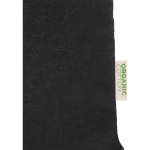 Organic cotton tote bag in colour, 140 g/m² black colour close-up view 2