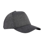 Elastic 5-panel cap in grey, 300 g/m² dark grey colour side view