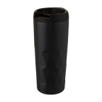 Colourful geometric thermal cup, leak-proof steel 450 ml black colour