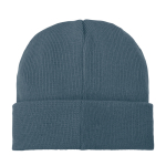 Cosy hat with patch cyan blue colour