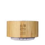 Round Bluetooth speaker made of bamboo main view