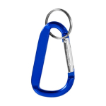 Aluminium keyring in carabiner shape, Aluclip blue colour second front view