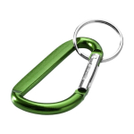 Aluminium keyring in carabiner shape, Aluclip green colour