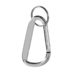 Aluminium keyring in carabiner shape, Aluclip silver colour second front view