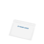 Horizontal plastic ID holder with carabiner holes 11x9cm main view