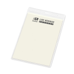 Vertical plastic ID holder with carabiner holes 11x17cm transparent colour image with logo