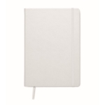 Hardcover notebook with lined pages made of recycled paper, A5 white colour second view
